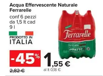Carrefour Iper Acqua effervescente naturale ferrarelle offerta