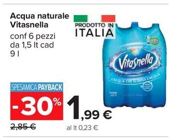 Carrefour Iper Acqua naturale vitasnella offerta