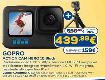 Euronics Gopro Action Cam Hero 10 Black offerta