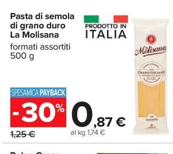 Carrefour Iper Pasta di semola di grano duro la molisana offerta