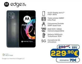 Euronics Motorola Edge 20 Lite offerta