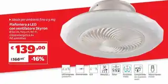 Bricocenter Plafoniera a led con ventilatore skyron offerta