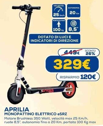 Euronics Aprilia Monopattino Elettrico eSRZ offerta