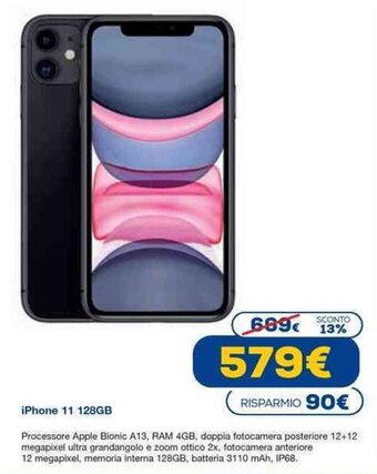 Euronics iPhone 11 128GB offerta