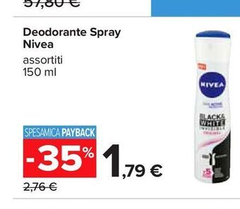 Carrefour Iper Deodorante spray nivea offerta
