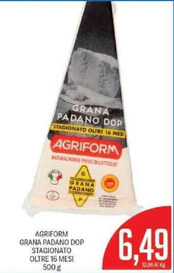 Supermercati Piccolo Agriform Grana Padano DOP Stagionato Oltre 16 Mesi 500 g offerta