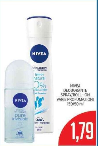 Supermercati Piccolo Nivea Deodorante Spray/Roll-On Varie Profumazioni 150/50 ml offerta