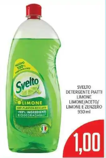 Supermercati Piccolo Svelto Detergente Piatti Limone Limone/Aceto/Limone e Zenzero 930 ml offerta