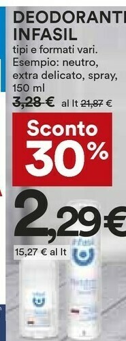 Coop Infasil Deodorante offerta
