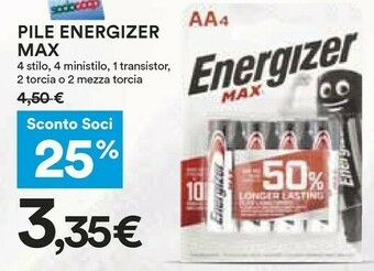 Coop Energizer Pile offerta