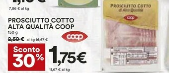 Coop Prosciutto cotto offerta