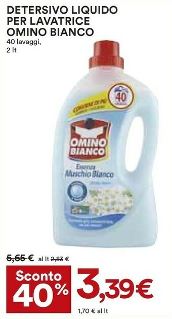 Coop Omino Bianco Detersivo lavatrice offerta