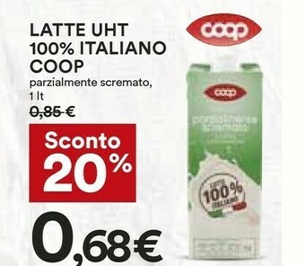 Coop Latte parzialmente scremato offerta