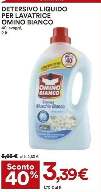 Coop Omino Bianco Detersivo lavatrice offerta