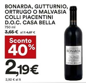 Coop Colli piacentini Vino rosso offerta