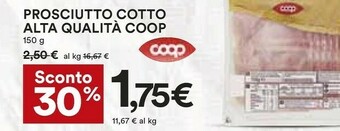 Coop Prosciutto cotto offerta