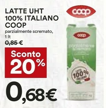 Coop Latte parzialmente scremato offerta