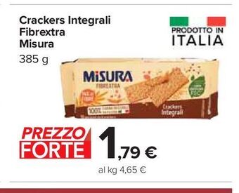 Carrefour Iper Crackers integrali fibrextra misura offerta