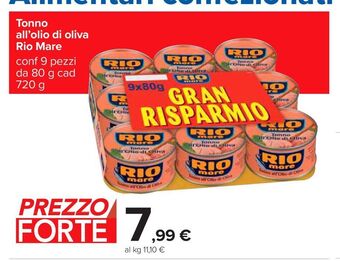 Carrefour Iper Tonno in olio d'oliva rio mare offerta