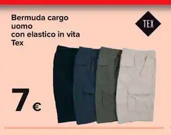 Bermuda cargo uomo con elastico in vitatex