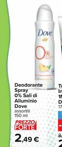 Deodorante spray 0% sali di alluminio dove