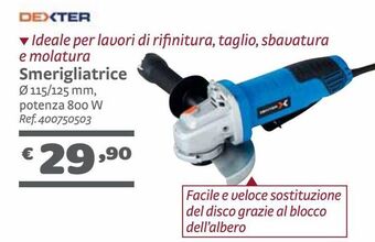 Smerigliatrice dexter