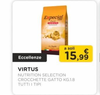 Virtus/ nutrition selection / crocchette gatto kg.1.8 / tutti i tipi
