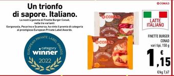 Conad Finette burger conad offerta