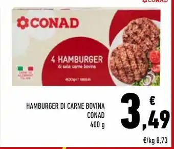 Conad Hamburger di carne bovina conad offerta