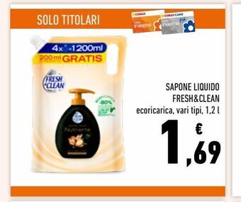 Conad Sapone liquido fresh&clean offerta