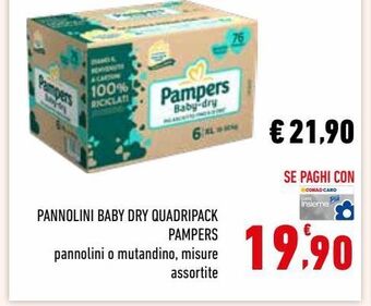 Conad Pannolini  baby dry quadripack pampers offerta