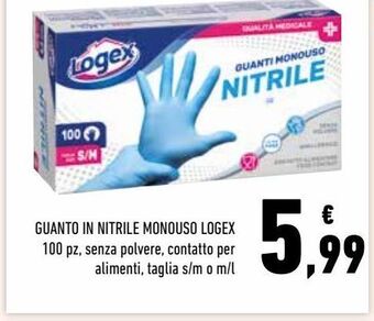 Guanto in nitrile monouso logex