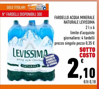 Conad Fardello acqua minerale naturale levissima offerta