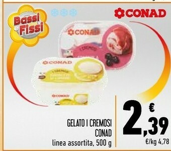 Conad Conad - Gelato Al Pistacchio Affogato Al Gianduia I Cremosi 500 G(ml) offerta