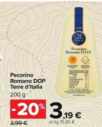 Carrefour Terre d'Italia Pecorino offerta