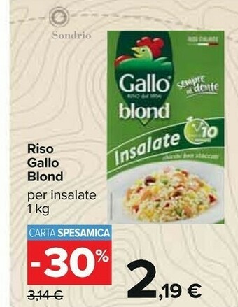 Carrefour Gallo Riso Blond Insalate Sempre Al Dente 1000 G(ml) offerta