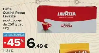 Carrefour Lavazza Lavazza - Qualità Rossa 250 g(ml) offerta