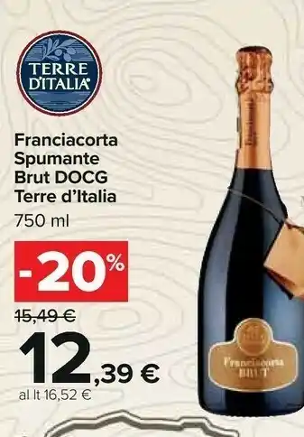 Carrefour Terre D'italia Franciacorta Spumante Brut DOCG offerta