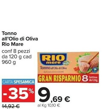 Carrefour Rio Mare Tonno All'Olio Di Oliva offerta