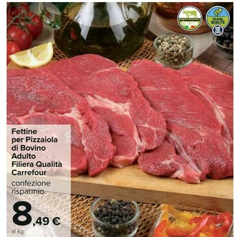 Carrefour Fettine Per Pizzaiola Di Bovino Adulto Filiera Qualità