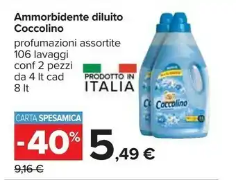 Carrefour Coccolino Coccolino Ammorbidente Diluito offerta