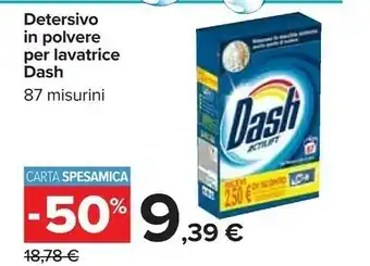 Carrefour Dash Dash Detersivo In Polvere Per Lavatrice 87 Misurini offerta