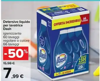 Carrefour Dash Dash Detersivo Liquido Per Lavatrice offerta