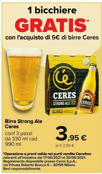 Carrefour Ceres Birra offerta