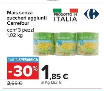 Carrefour Carrefour Mais Senza Zuccheri Aggiunti offerta
