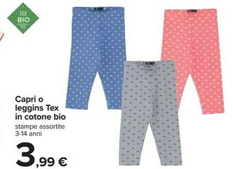 Carrefour Tex Bio Capri O Leggins In Cotone Bio offerta