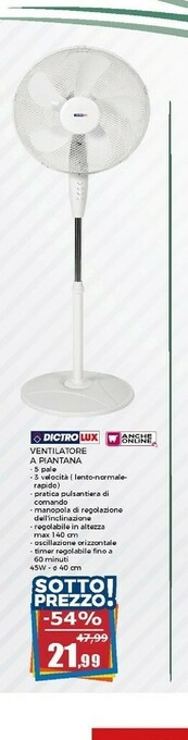 Happy Casa Lux Ventilatore offerta