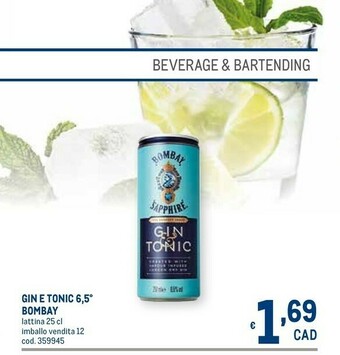 Metro Sapphire Gin offerta