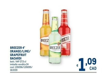 Metro Bacardi breezer offerta