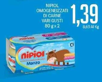 Supermercati Piccolo Nipiol Omogeneizzati Di Carne Vari Gusti 80 g x 2 offerta